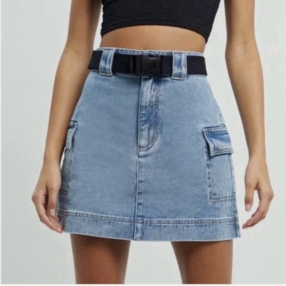 PacSun Dresses & Skirts - PacSun Cargo Belted Denim Skirt, NWT